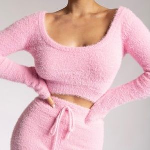 Meshki STELLA & LUNA fluffy top/shorts - PINK set - XS